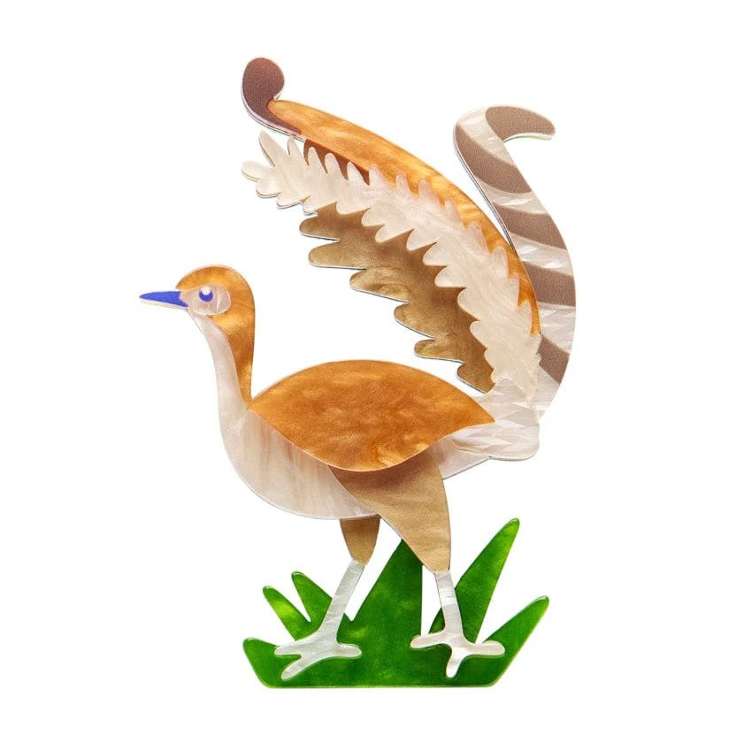 Lottie the Lyrebird Brooch | Erstwilder. Australian Art Prints and Homewares. Green Door Decor. www.greendoordecor.com.au