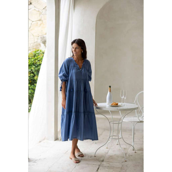 Louisa Tier Dress | Paris Blue by Humidity Lifestyle. Australian Art Prints and Homewares. Green Door Decor. www.greendoordecor.com.au
