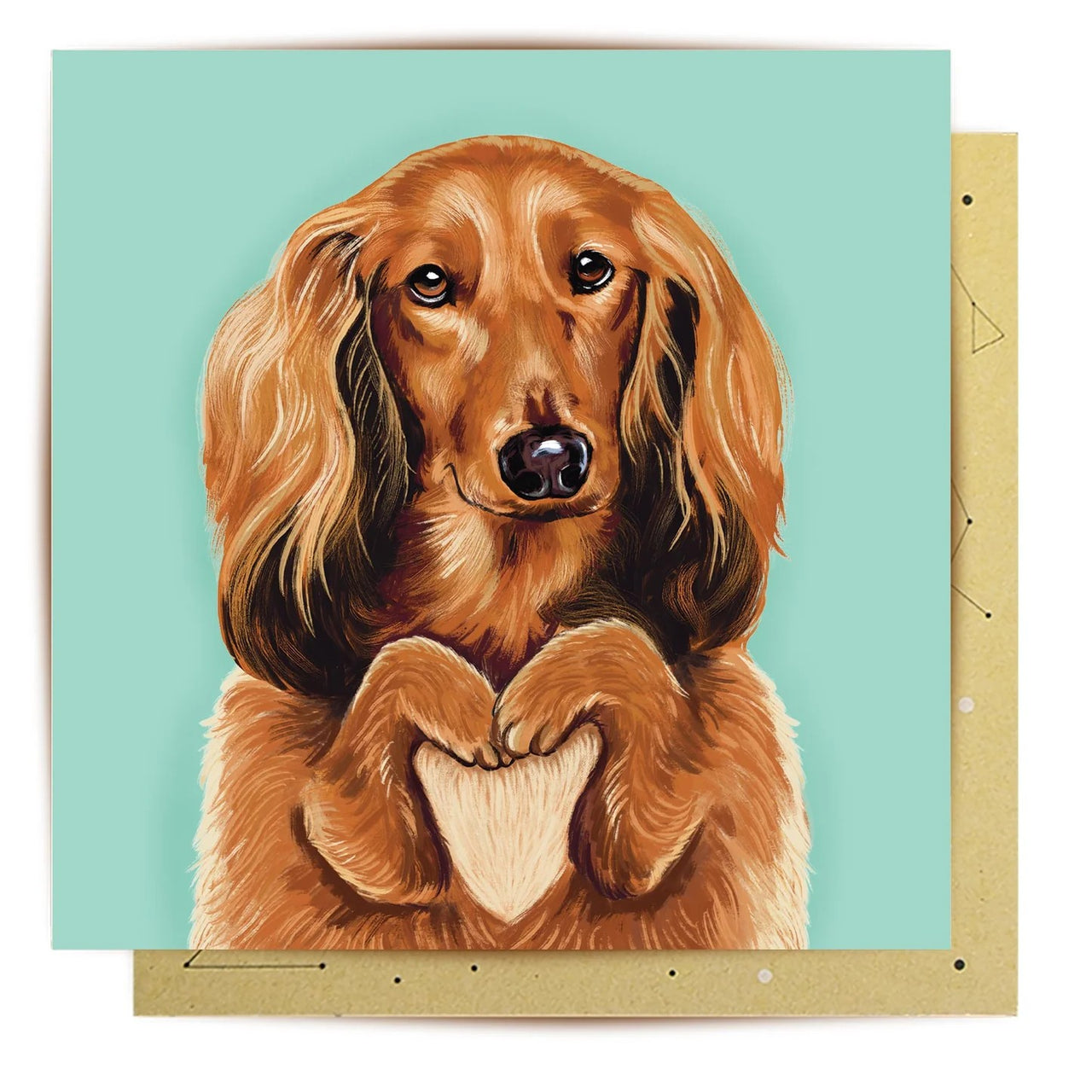 Greeting Card | Loving Dachshund by La La Land. Australian Art Prints, Gifts, Fashion and Homewares. Green Door Decor. www.greendoordecor.com.au