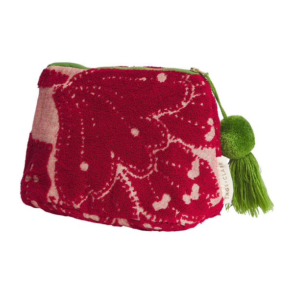 'Lucia' Terry Pouch | Crimson by Sage and Clare. Australian Art Prints and Homewares. Green Door Decor. www.greendoordecor.com.au