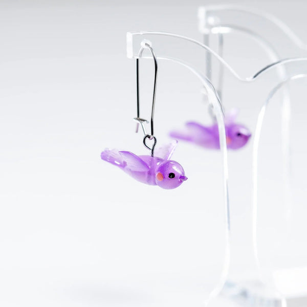 Lucky Birds Earrings | Lovely Lilac by Claire Ishino. Australian Art Prints and Homewares. Green Door Decor. www.greendoordecor.com.au