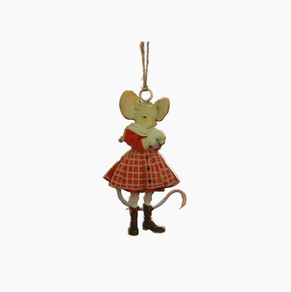 Maggie Red Check Hanging Mouse | Christmas Hanging Decoration by French Country Collections. Australian Art Prints and Homewares. Green Door Decor. www.greendoordecor.com.au