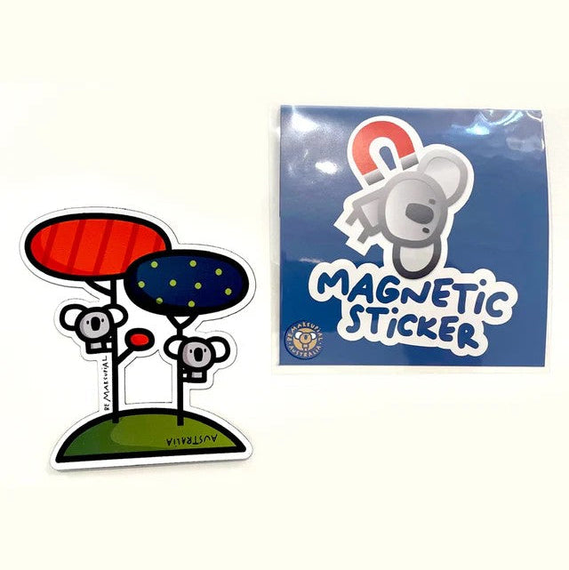 Magnetic Sticker | Two Koalas Up In The Trees by be Marsupial. Australian Art Prints and Homewares. Green Door Decor. www.greendoordecor.com.au