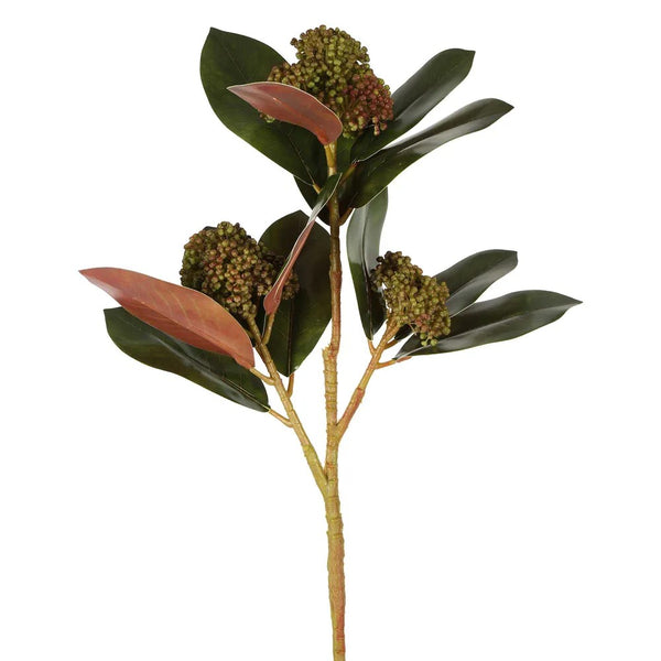 Faux Flower | Magnolia Berry Spray (80cm) Burgundy. Australian Art Prints and Homewares. Green Door Decor. www.greendoordecor.com.au