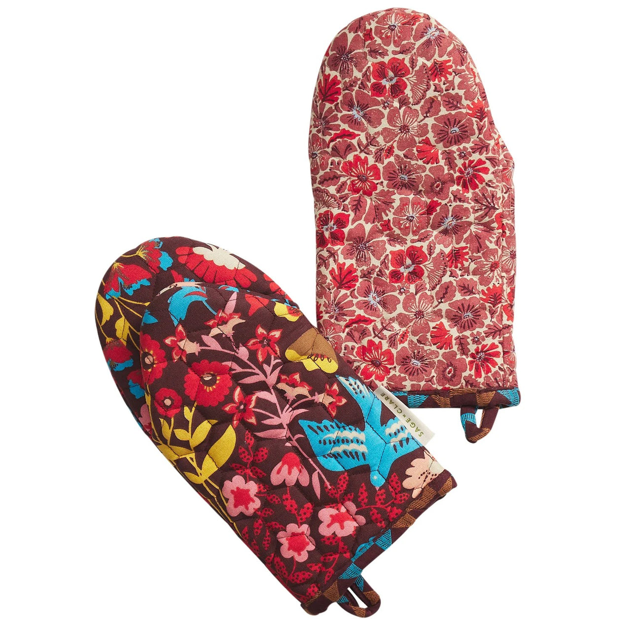 'Magnolia' Oven Mitt Set by Sage and Clare. Australian Art Prints, Gifts, Fashion and Homewares. Green Door Decor. www.greendoordecor.com.au