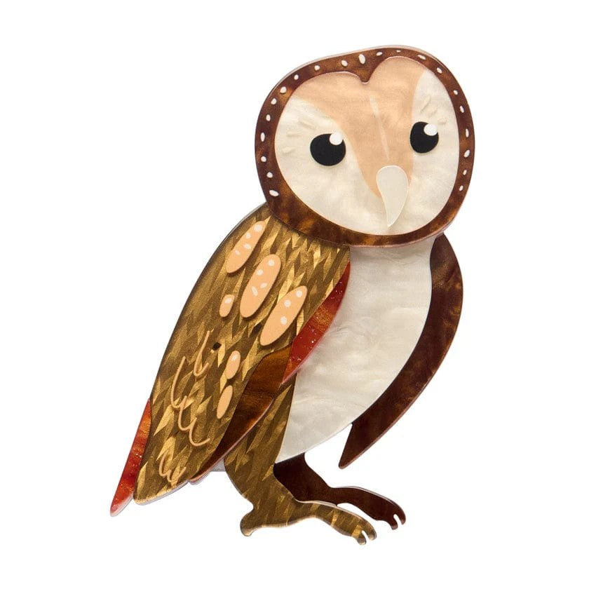 Maisie the Masked Owl Brooch | Erstwilder. Australian Art Prints and Homewares. Green Door Decor. www.greendoordecor.com.au