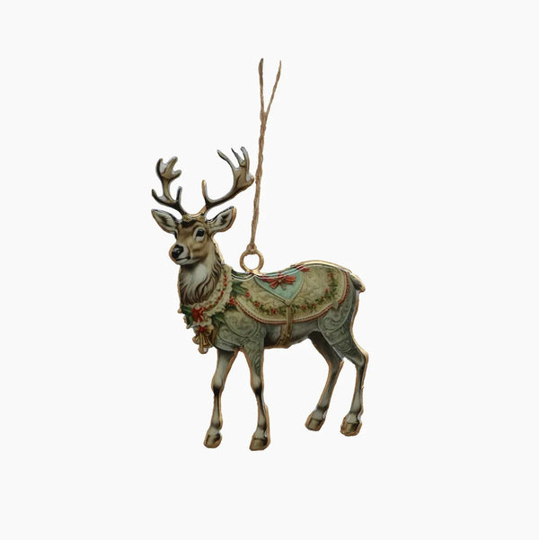 Margo Embellished Hanging Deer | Christmas Hanging Decoration by French Country Collections. Australian Art Prints and Homewares. Green Door Decor. www.greendoordecor.com.au