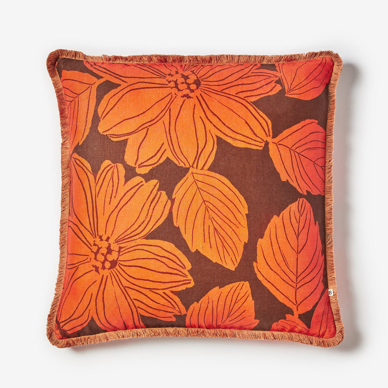 Linen Cushion (60cm) | Margot Orange by Bonnie and Neil. Australian Art Prints and Homewares. Green Door Decor. www.greendoordecor.com.au