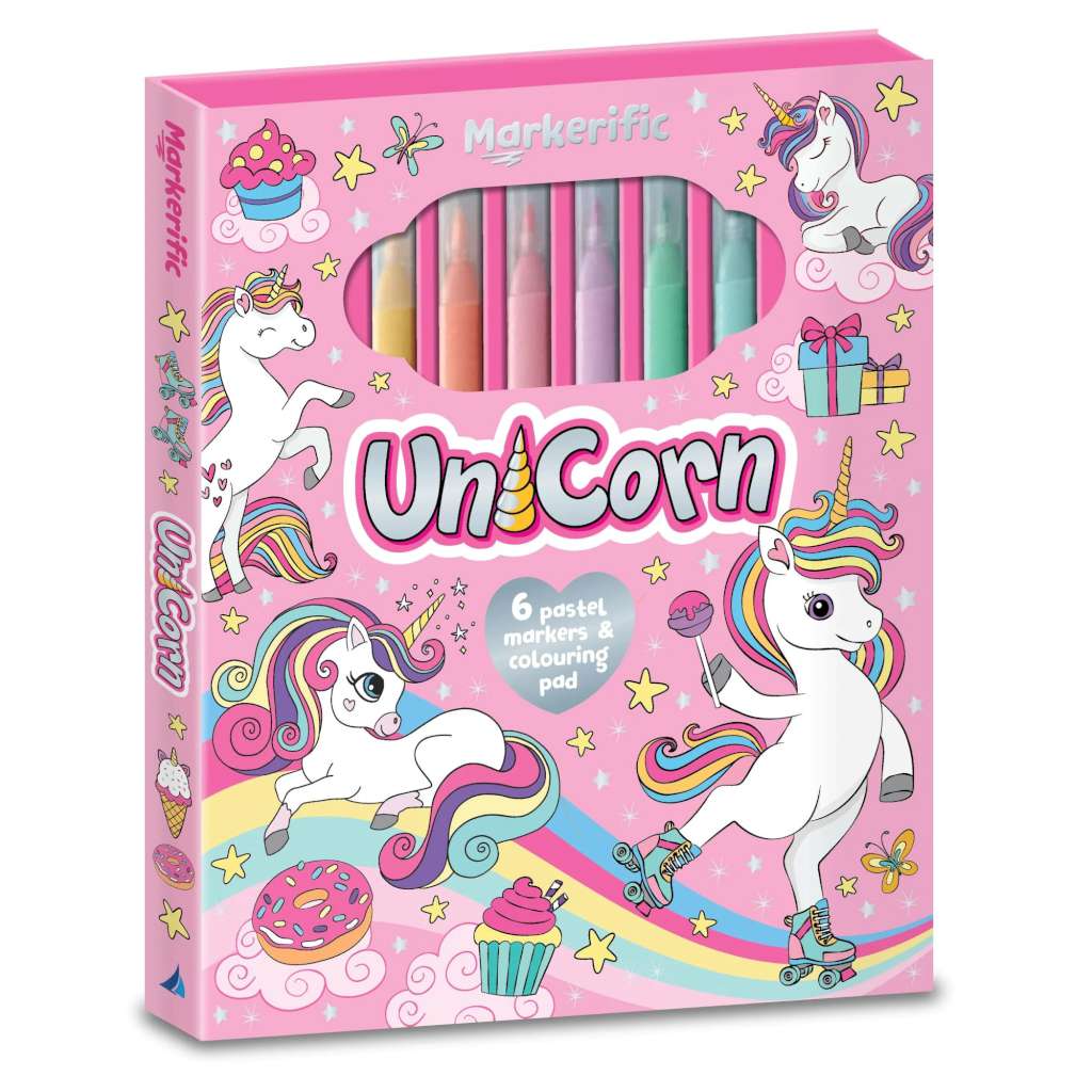 Markerific | Activity Folder | Unicorn by Lake Press. Australian Art Prints and Homewares. Green Door Decor. www.greendoordecor.com.au