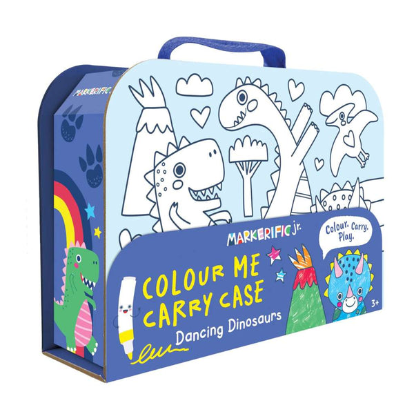 Markerific Jr. | Colour Me Carry Case | Dancing Dinosaurs by Lake Press. Australian Art Prints, Gifts, Fashion and Homewares. Green Door Decor. www.greendoordecor.com.au