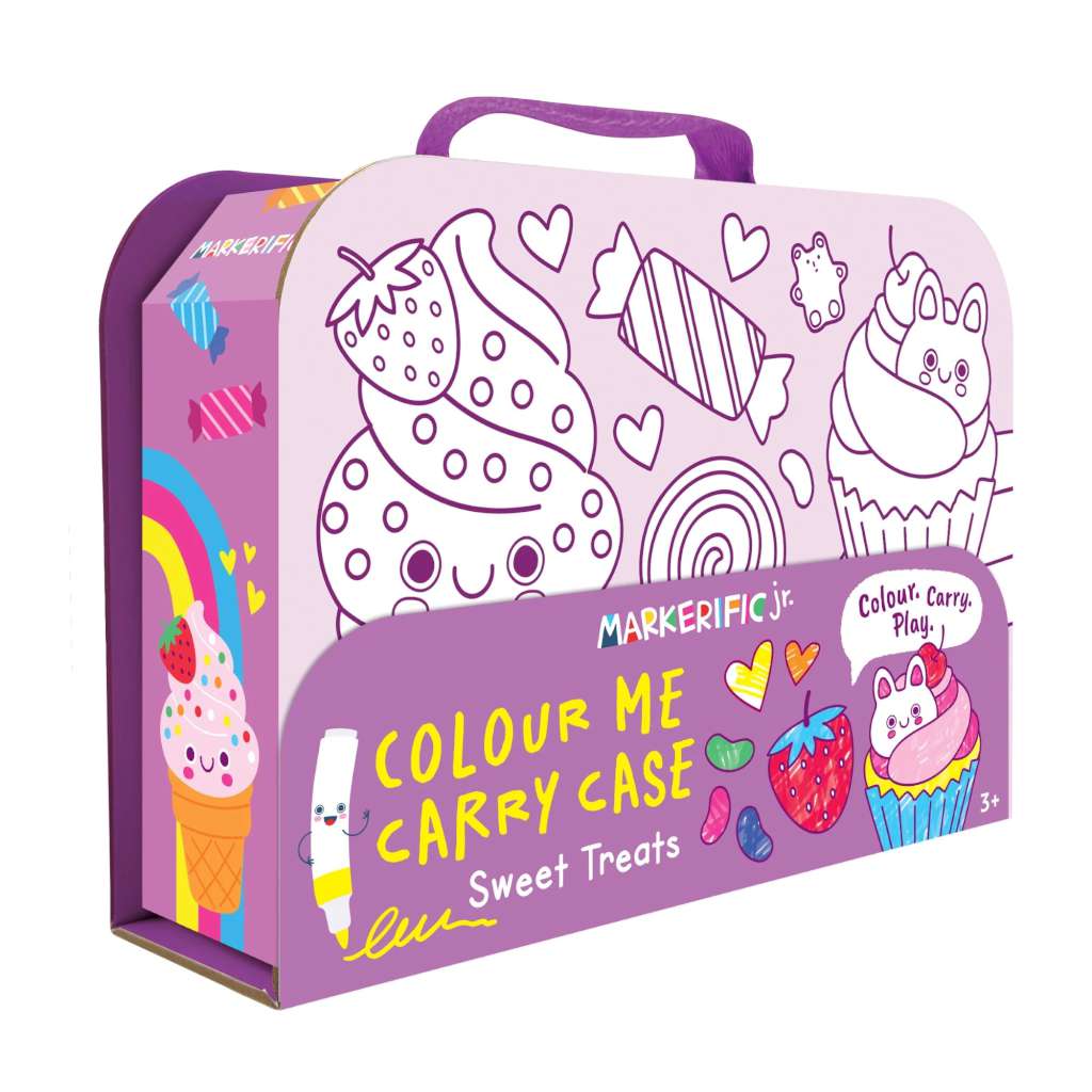 Markerific Jr. | Colour Me Carry Case | Sweet Treats by Lake Press. Australian Art Prints, Gifts, Fashion and Homewares. Green Door Decor. www.greendoordecor.com.au