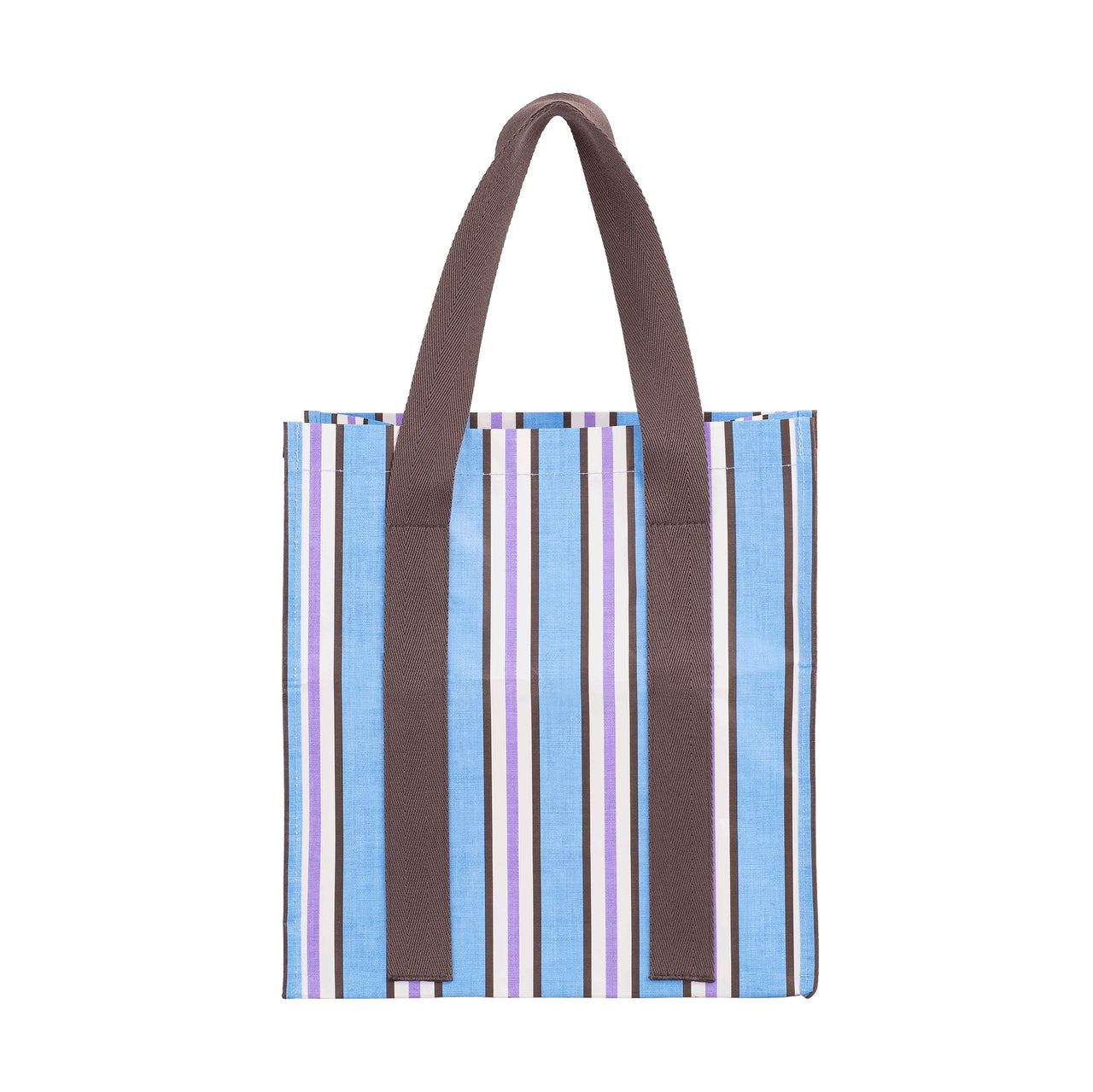 Market Bag | Choc Blue Stripe by Kollab. Australian Art Prints and Homewares. Green Door Decor. www.greendoordecor.com.au