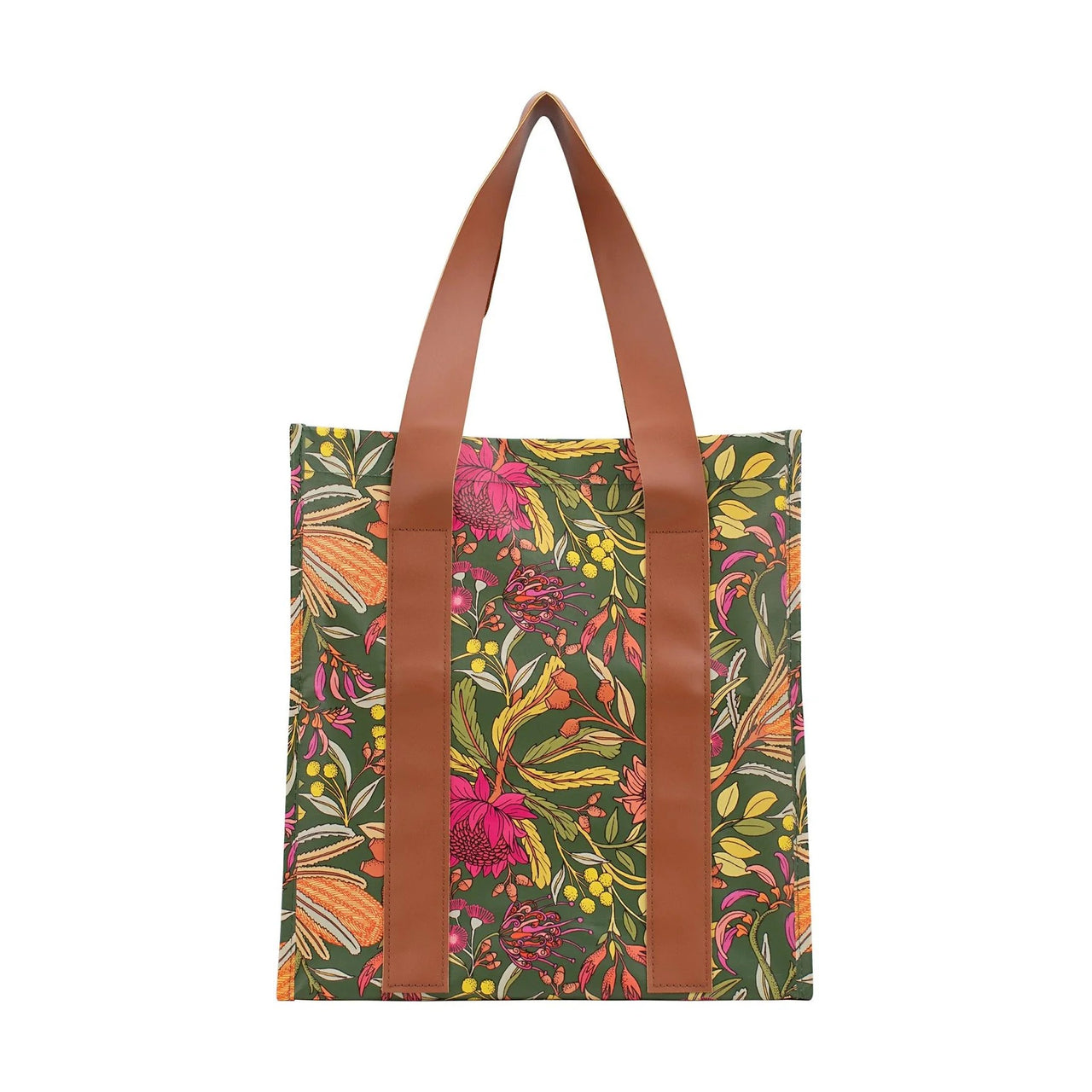 Market Bag | Waratah Blooms by Kollab. Australian Art Prints and Homewares. Green Door Decor. www.greendoordecor.com.au