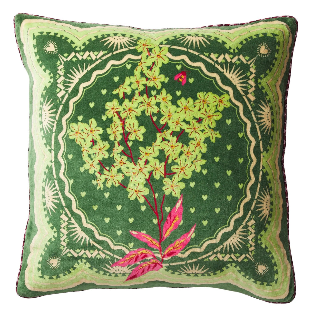 'Marnie' Velvet Cushion | Hunter Green by Sage and Clare. Australian Art Prints, Gifts, Fashion and Homewares. Green Door Decor. www.greendoordecor.com.au