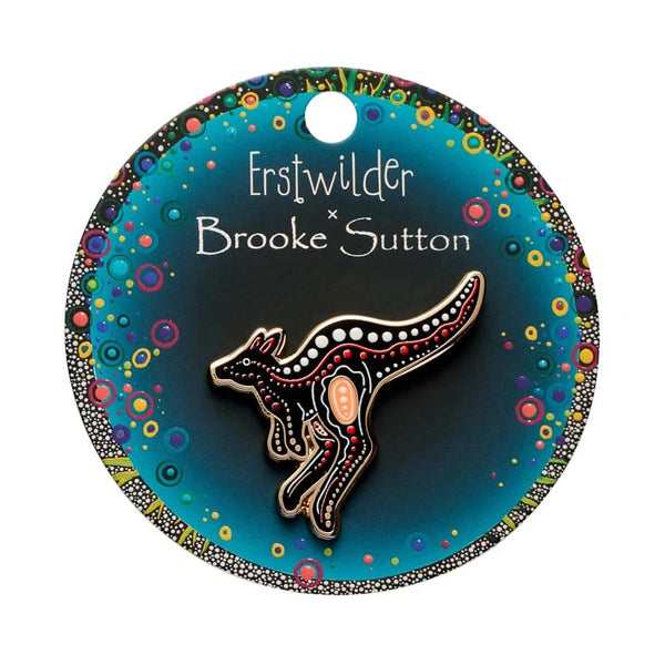 Matjumpa Ritjinguthinha Enamel Pin | Erstwilder x Brooke Sutton. Australian Art Prints, Gifts, Fashion and Homewares. Green Door Decor. www.greendoordecor.com.au