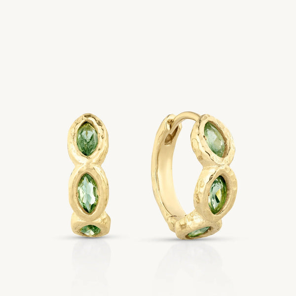 'Maya' Apatite Gold Huggies by ToniMay. Australian Art Prints, Fashion and Homewares. Green Door Decor. www.greendoordecor.com.au