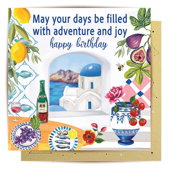 Greeting Card | Mediterranean Adventures by La La Land. Australian Art Prints, Fashion and Homewares. Green Door Decor. www.greendoordecor.com.au