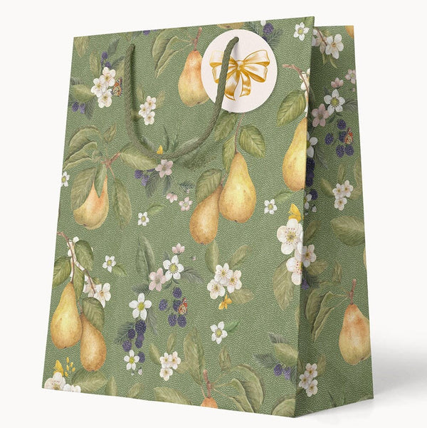 'Pears' Medium Gift Bag by Bespoke Letterpress. Australian Art Prints, Gifts, Fashion and Homewares. Green Door Decor. www.greendoordecor.com.au