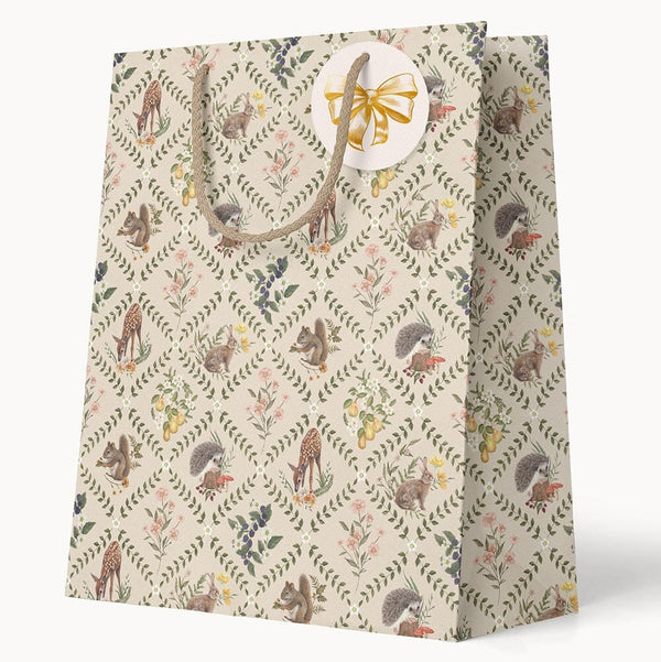 'Wildflower Trellis' Medium Gift Bag by Bespoke Letterpress. Australian Art Prints, Gifts, Fashion and Homewares. Green Door Decor. www.greendoordecor.com.au