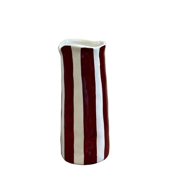 Noss Medium Vase | Burgundy Stripe by Noss & Co. Australian Art Prints, Fashion and Homewares. Green Door Decor. www.greendoordecor.com.au