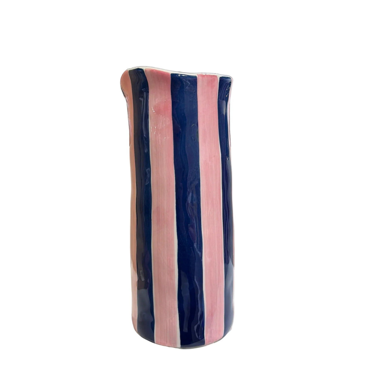 Noss Medium Vase | Pink & Navy Stripe by Noss & Co. Australian Art Prints, Gifts, Fashion and Homewares. Green Door Decor. www.greendoordecor.com.au