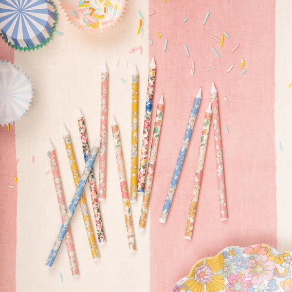 Meri Meri X Liberty | Floral Birthday Candles by Meri Meri. Australian Art Prints and Homewares. Green Door Decor. www.greendoordecor.com.au