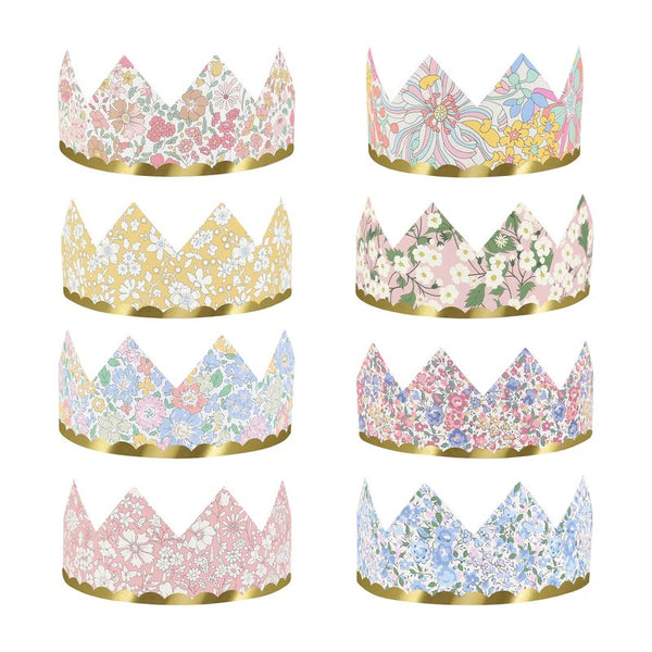 Meri Meri X Liberty | Floral Party Crowns by Meri Meri. Australian Art Prints and Homewares. Green Door Decor. www.greendoordecor.com.au