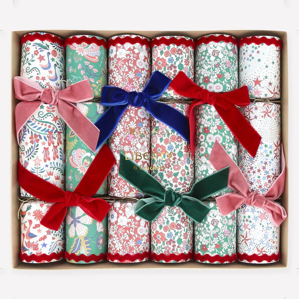 Meri Meri X Liberty | Velvet Bow Christmas Crackers by Meri Meri. Australian Art Prints and Homewares. Green Door Decor. www.greendoordecor.com.au