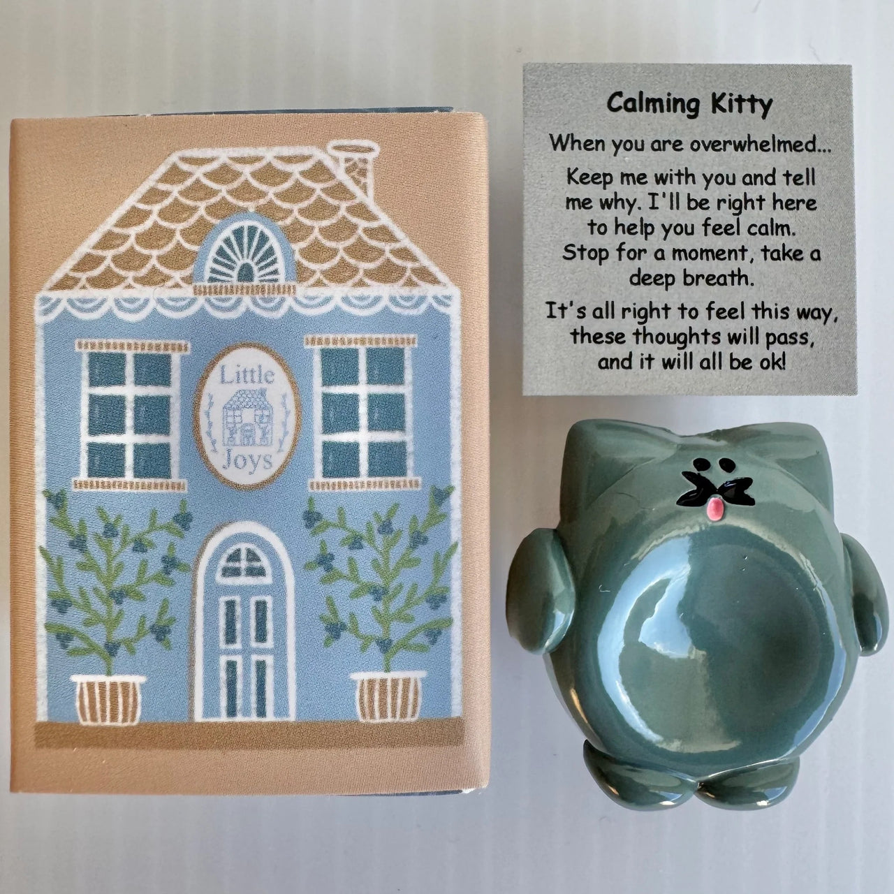 Calming Kitty | Metal Worry Stone by Little Joys by Amelie. Australian Art Prints and Homewares. Green Door Decor. www.greendoordecor.com.au