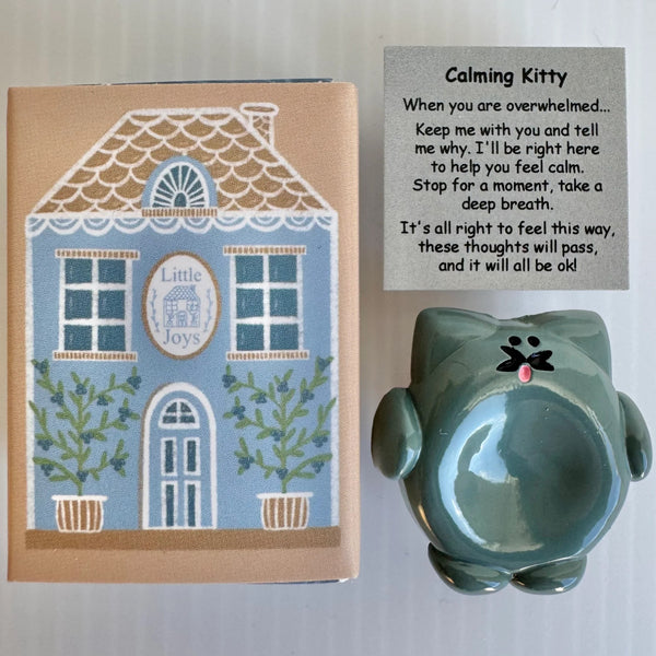 Calming Kitty | Metal Worry Stone by Little Joys by Amelie. Australian Art Prints and Homewares. Green Door Decor. www.greendoordecor.com.au