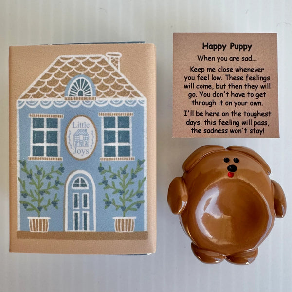 Happy Puppy | Metal Worry Stone by Little Joys by Amelie. Australian Art Prints and Homewares. Green Door Decor. www.greendoordecor.com.au