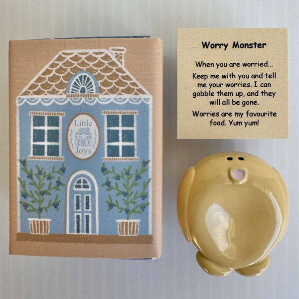 Worry Monster | Metal Worry Stone  by Little Joys by Amelie. Australian Art Prints and Homewares. Green Door Decor. www.greendoordecor.com.au