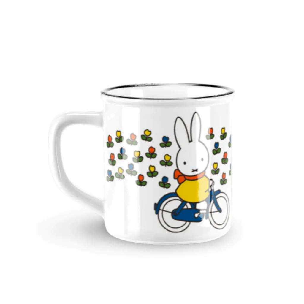 Miffy Retro Mug | Bicycle White | Green Door Decor. Australian Art Prints and Homewares. Green Door Decor. www.greendoordecor.com.au