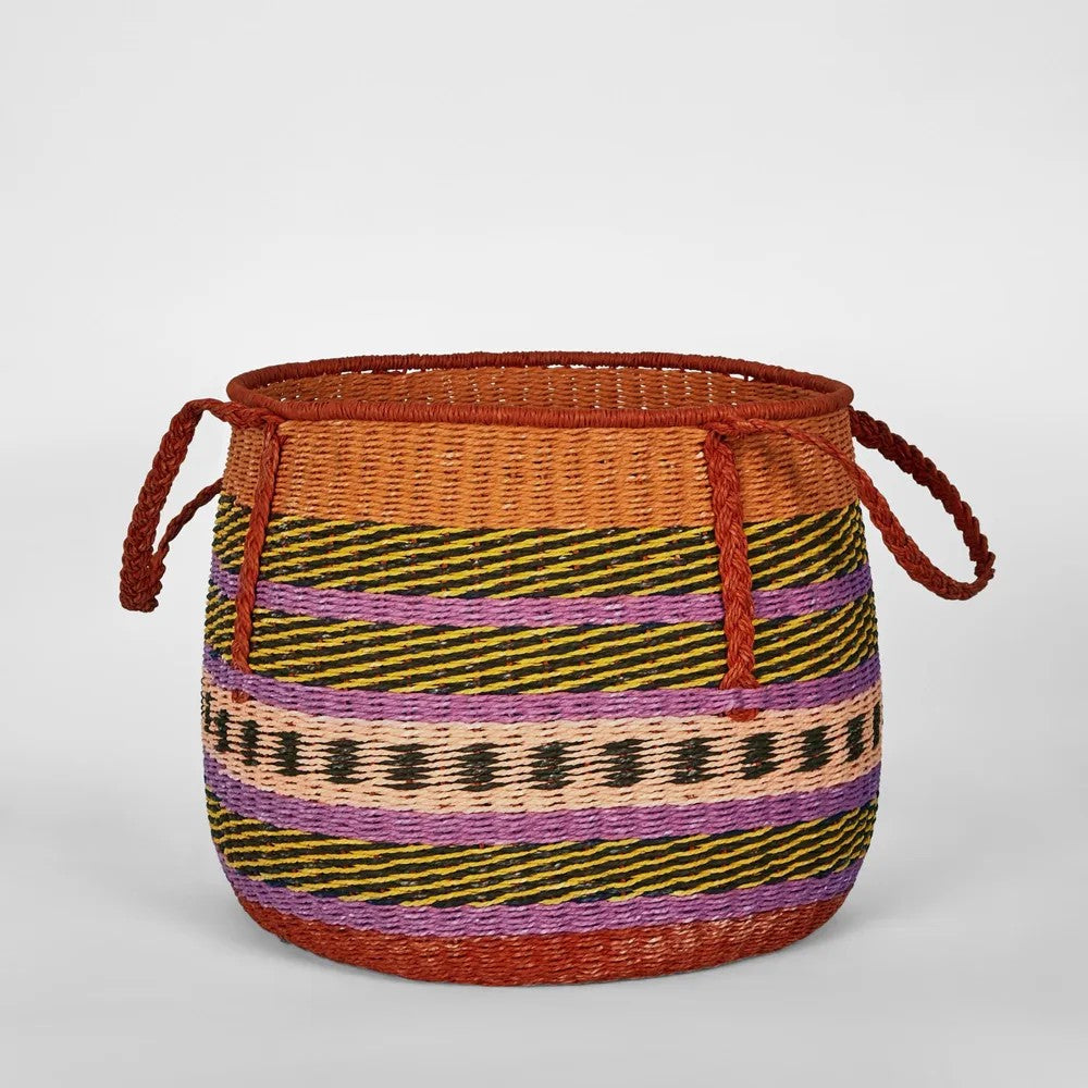 Miko Handwoven Paper Large Rope Basket - Multicolour by Florabelle Living. Australian Art Prints and Homewares. Green Door Decor. www.greendoordecor.com.au