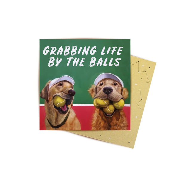 Mini Greeting Card | By The Balls by La La Land. Australian Art Prints and Homewares. Green Door Decor. www.greendoordecor.com.au