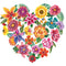 Mini Greeting Card | Flower Heart by La La Land. Australian Art Prints and Homewares. Green Door Decor. www.greendoordecor.com.au