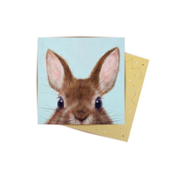 Mini Greeting Card | Little Bunny by La La Land. Australian Art Prints and Homewares. Green Door Decor. www.greendoordecor.com.au