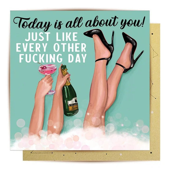 Mini Greeting Card | Bubble Bath by La La Land. Australian Art Prints, Gifts, Fashion and Homewares. Green Door Decor. www.greendoordecor.com.au