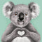 Mini Greeting Card | Heart Koala by La La Land. Australian Art Prints and Homewares. Green Door Decor. www.greendoordecor.com.au