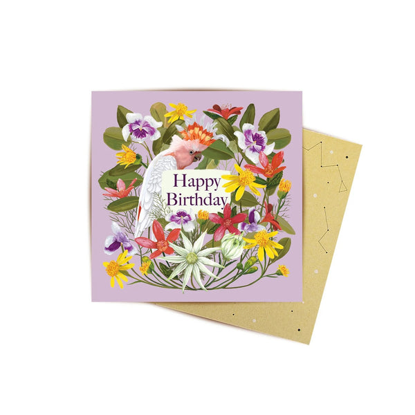 Mini Greeting Card | Majestic Florals by La La Land. Australian Art Prints and Homewares. Green Door Decor. www.greendoordecor.com.au