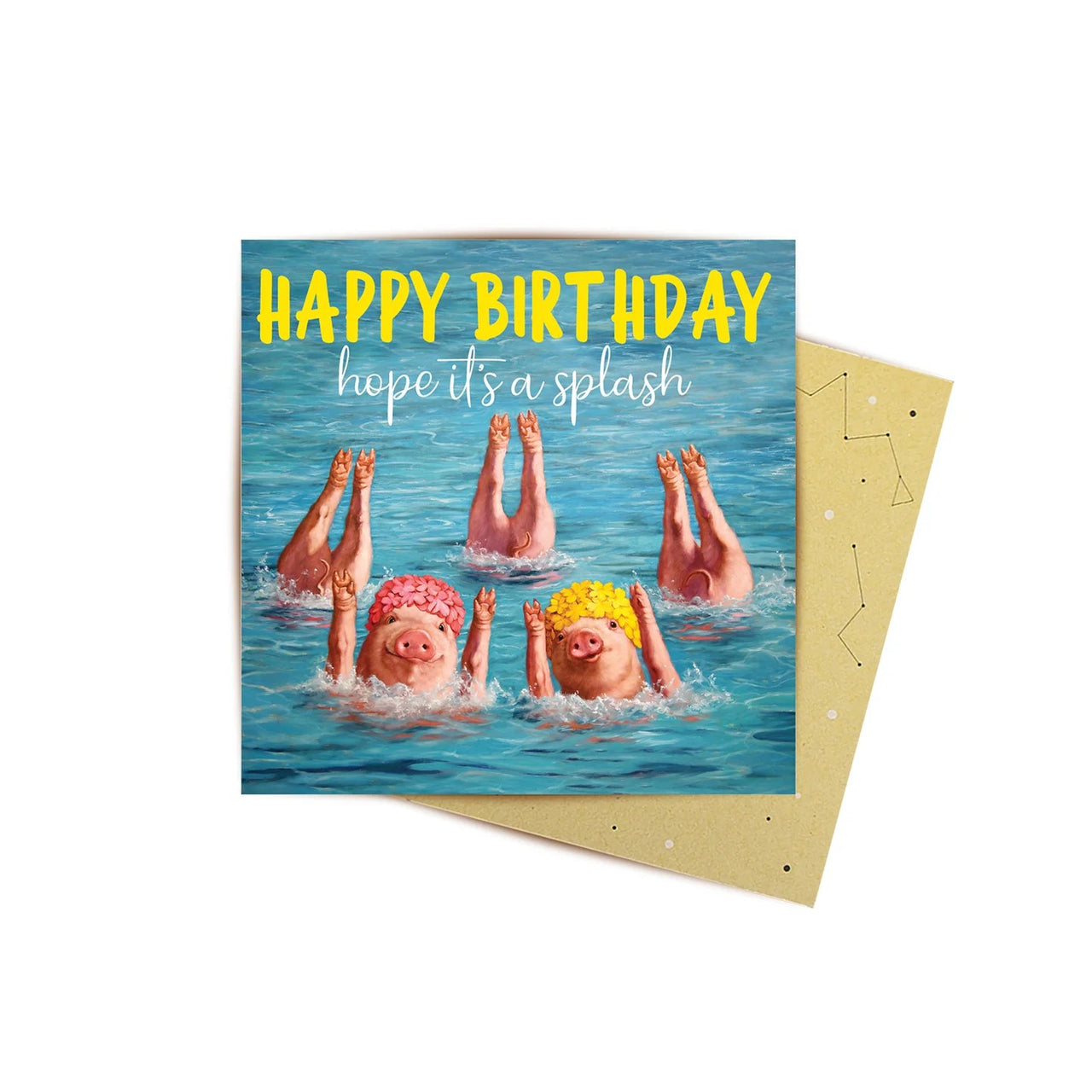 Mini Greeting Card | Synchronized Swimmers by La La Land. Australian Art Prints, Gifts, Fashion and Homewares. Green Door Decor. www.greendoordecor.com.au