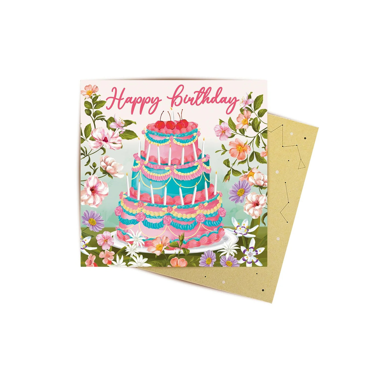 Mini Greeting Card | Vintage Birthday by La La Land. Australian Art Prints, Gifts, Fashion and Homewares. Green Door Decor. www.greendoordecor.com.au