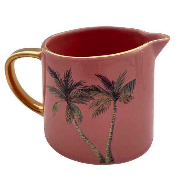 'Tropical Palm' Mini Jug | Pink by Carla Dinnage. Australian Art Prints and Homewares. Green Door Decor. www.greendoordecor.com.au