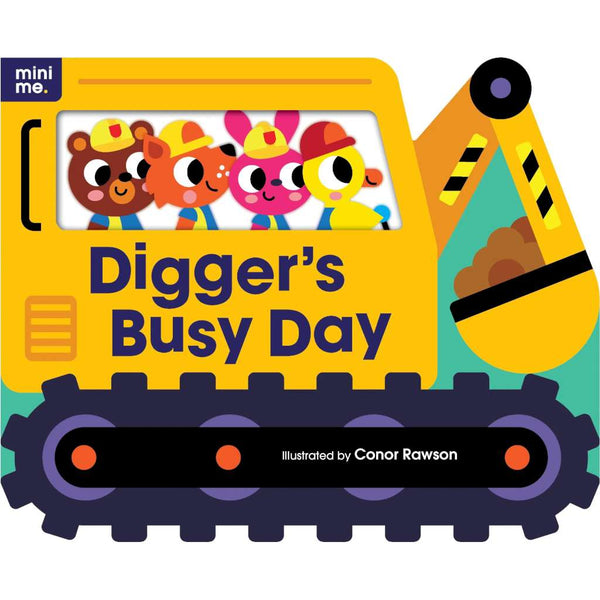 Mini Me | Shaped Board Book | Digger's Busy Day by Lake Press. Australian Art Prints, Gifts, Fashion and Homewares. Green Door Decor. www.greendoordecor.com.au