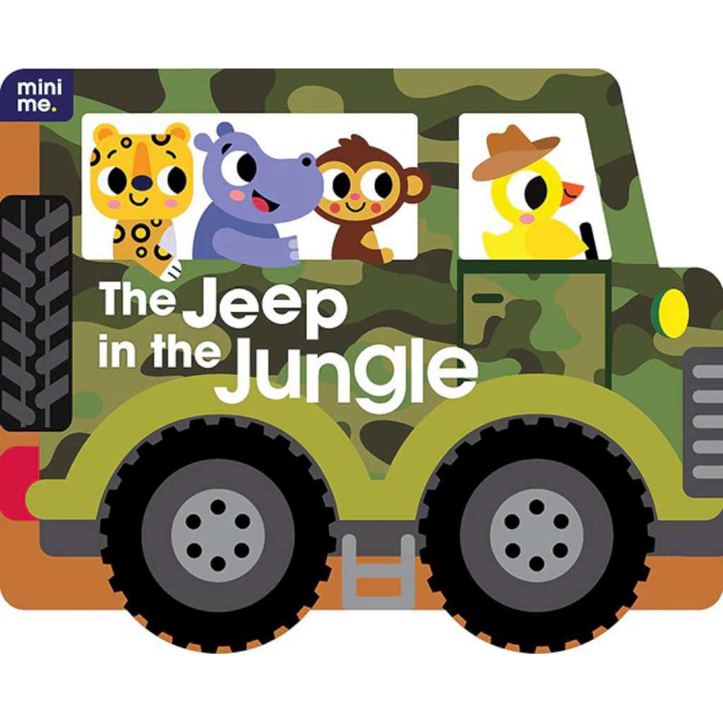 Mini Me | Shaped Board Book | The Jeep in the Jungle by Lake Press. Australian Art Prints and Homewares. Green Door Decor. www.greendoordecor.com.au
