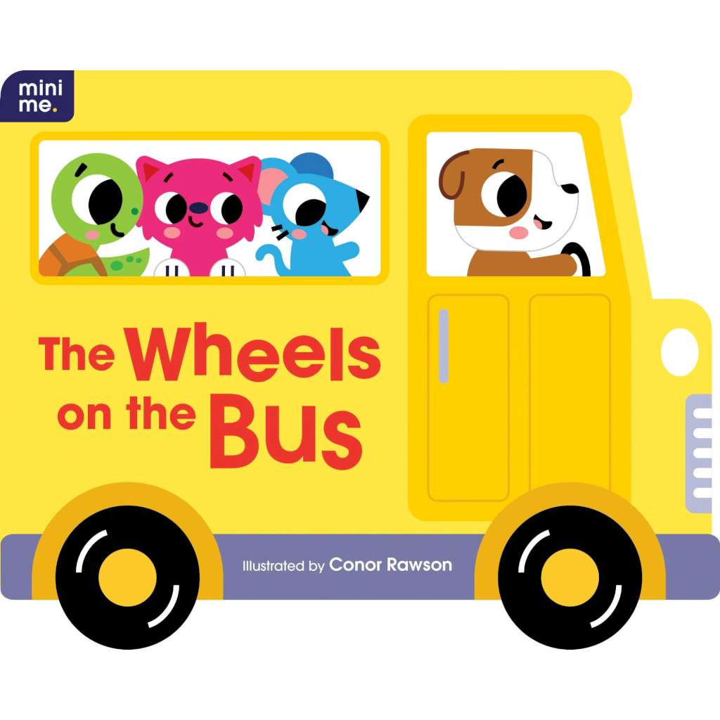 Mini Me | Shaped Board Book | The Wheels on the Bus by Lake Press. Australian Art Prints, Gifts, Fashion and Homewares. Green Door Decor. www.greendoordecor.com.au