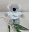 Mini Plush Kip the Koala with Gumleaf Jumper by Petite Vous. Australian Art Prints, Gifts, Fashion and Homewares. Green Door Decor. www.greendoordecor.com.au