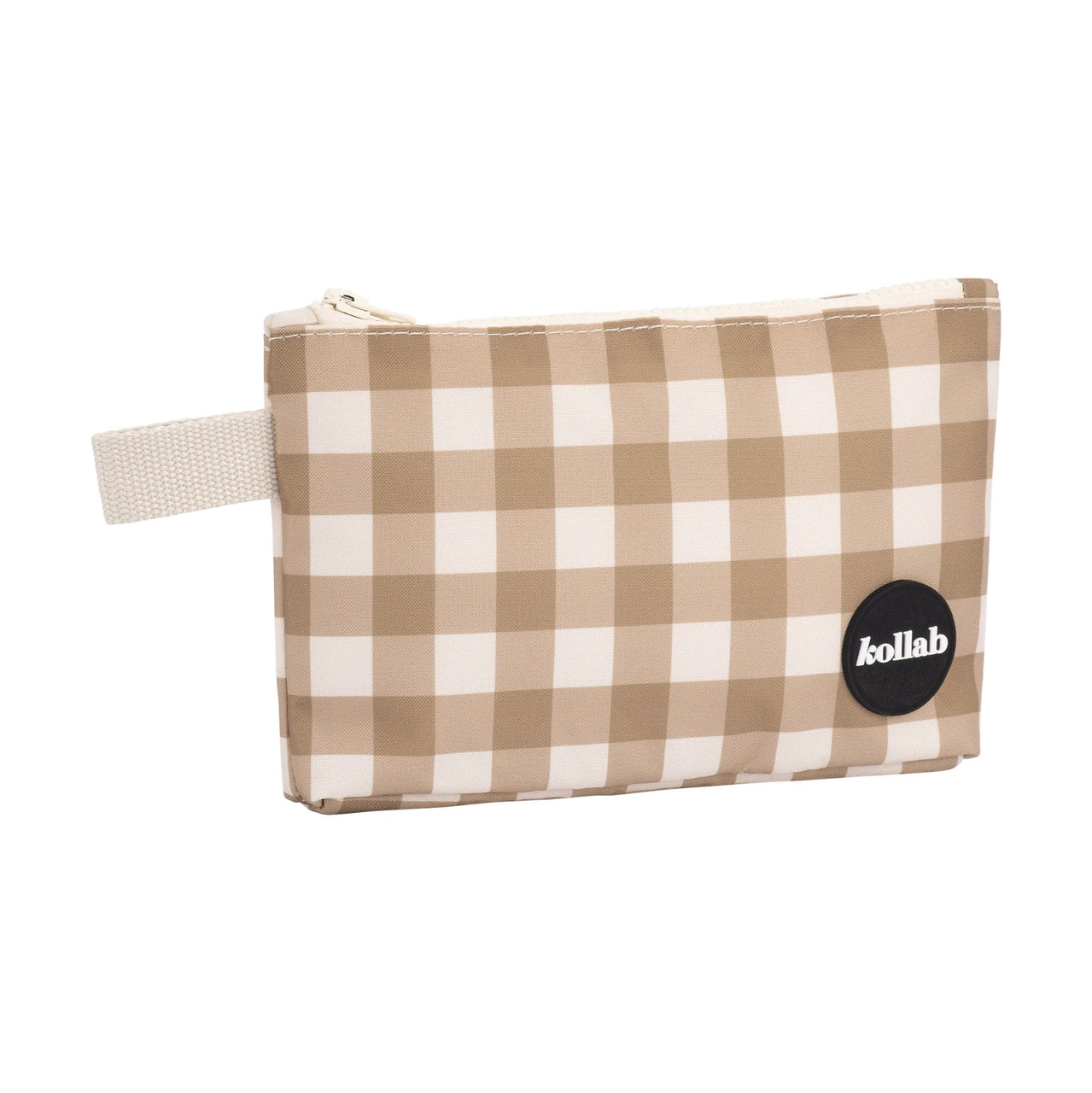 Mini Pouch | Olive Check by Kollab. Australian Art Prints and Homewares. Green Door Decor. www.greendoordecor.com.au
