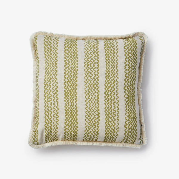 Cushion (50cm) | Mini Wave Olive by Bonnie and Neil. Australian Art Prints and Homewares. Green Door Decor. www.greendoordecor.com.au