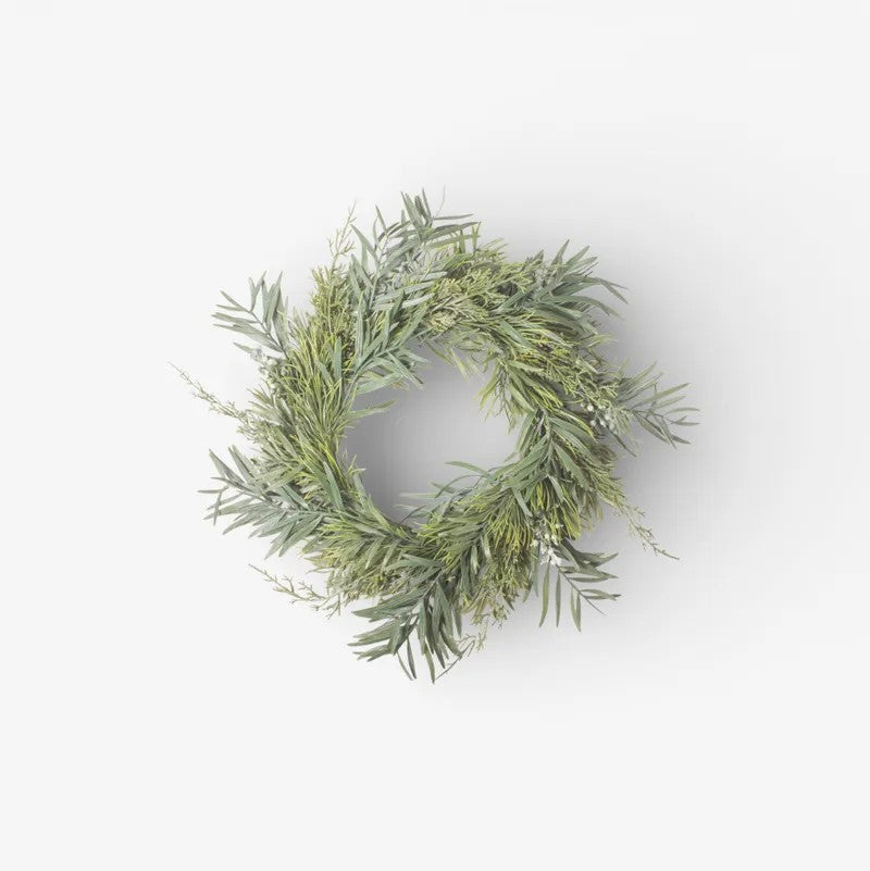 Mixed Silver Green Wreath | 40cm by French Country Collections. Australian Art Prints, Gifts, Fashion and Homewares. Green Door Decor. www.greendoordecor.com.au